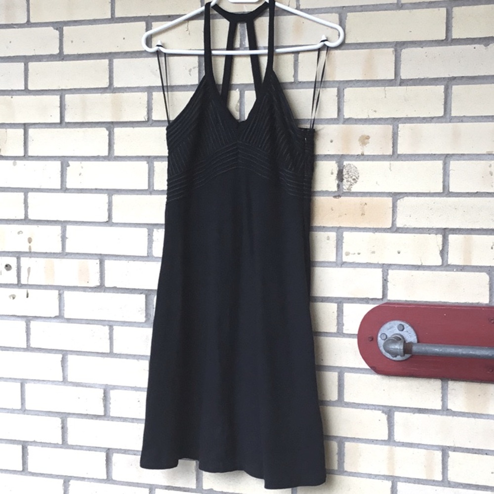 Armani Exchange T-Strap Cotton Knit Dress W/Tucked Bodice